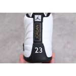 AJ12 Air Jordan 12 black and white gold buckle