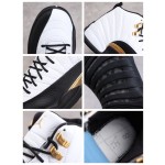 AJ12 Air Jordan 12 black and white gold buckle
