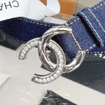 𝗖𝗛𝗔𝗡𝗘𝗟 Classic denim blue belt