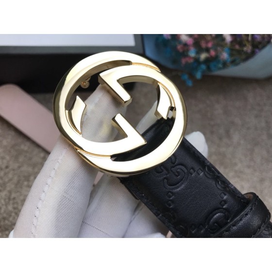 GUCCI double G buckle G buckle leather embossed