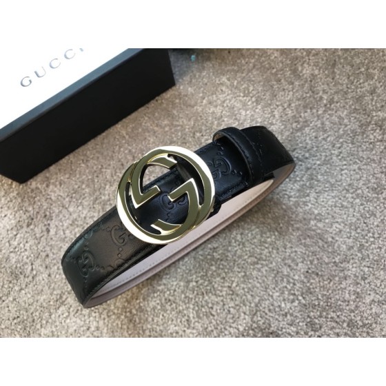 GUCCI double G buckle G buckle leather embossed