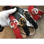 GUCCI double G buckle G buckle leather embossed
