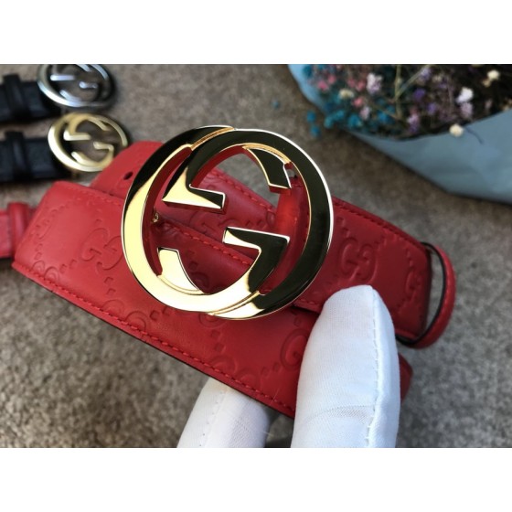 GUCCI double G buckle G buckle leather embossed
