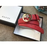GUCCI double G buckle G buckle leather embossed