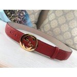 GUCCI double G buckle G buckle leather embossed