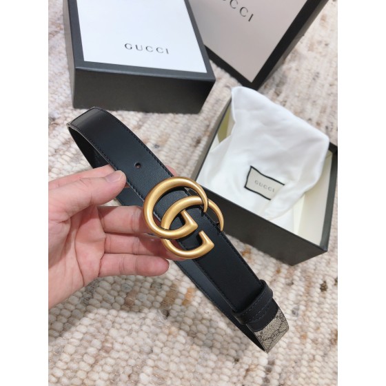 GUCCI double G buckle advanced artificial canvas belt