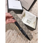 GUCCI double G buckle advanced artificial canvas belt