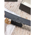 GUCCI double G buckle advanced artificial canvas belt