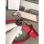 GUCCI red 🐝 buckle original imported cowhide handmade wax thread