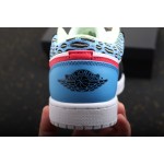 Air Jordan 1 Low Black, yellow and blue patchwork caterpillar