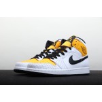 Air Jordan 1 Mid University White Gold Yellow