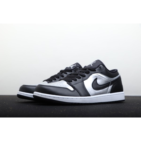 Air Jordan 1 Low Black Silver Toe Liquid Silver