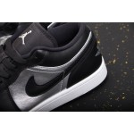 Air Jordan 1 Low Black Silver Toe Liquid Silver