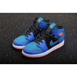 Air Jordan 1 Mid Blauw Oranje Zwart