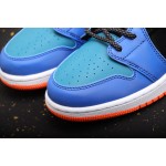 Air Jordan 1 Mid Blauw Oranje Zwart