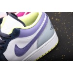 Air Jordan 1 Low paars en roze mandarijneend
