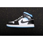 Air Jordan 1 Mid Zwart Wit Blauw