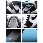 Air Jordan 1 Mid Zwart Wit Blauw