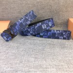 LOUIS VUITTO Reversible Belt in Silky Calfskin and Damier Salt Pattern