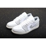 Air Jordan 1 Low wit en grijs burst print