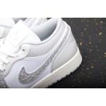 Air Jordan 1 Low wit en grijs burst print