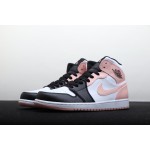 Air Jordan 1 Mid Zwart Roze