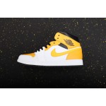 Air Jordan 1 Mid wit en geel