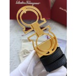 FERRAGAMO Gancini belt made of natural grain cowhide