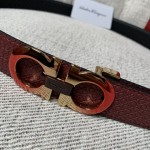 FERRAGAMO double-sided imported cowhide