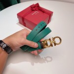 FERRAGAMO Ladies Reversible Top Grain Leather Belt