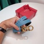 FERRAGAMO Ladies Reversible Top Grain Leather Belt