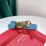 FERRAGAMO Ladies Reversible Top Grain Leather Belt