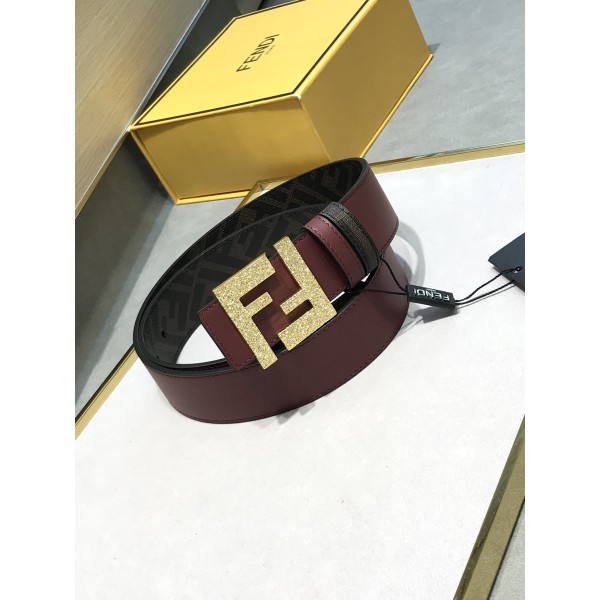 FENDI original water drop pattern double color rivet buckle