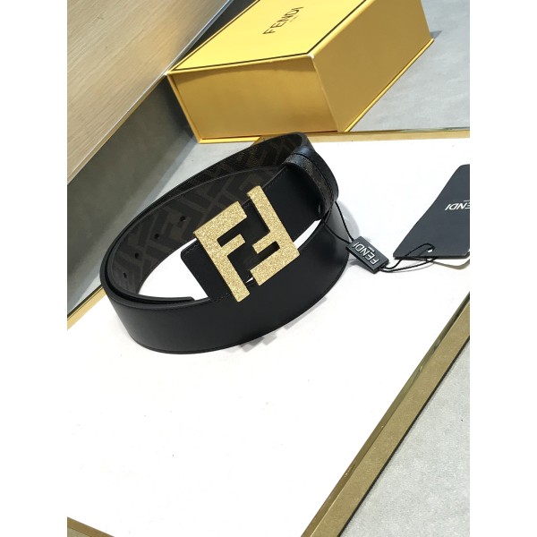 FENDI original water drop pattern double color rivet buckle