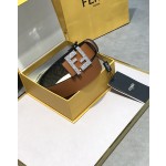 FENDI original water drop pattern double color rivet buckle