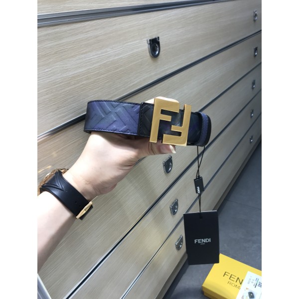 FENDI original water drop pattern double color rivet buckle