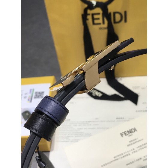 FENDI original water drop pattern double color rivet buckle