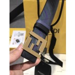 FENDI original water drop pattern double color rivet buckle