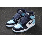 Air Jordan 1 Little North Carolina Blue Glossy patent leather