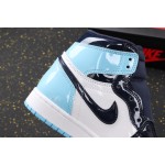 Air Jordan 1 Little North Carolina Blue Glossy patent leather