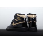 Air Jordan 1 high top patent leather black and gold