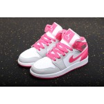 Air Jordan 1 Mid 中帮 白灰粉