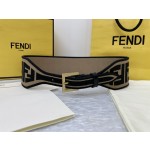 FENDI new embroidery    belt ✌️FF pattern wide belt