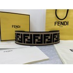 FENDI new embroidery    belt ✌️FF pattern wide belt
