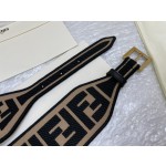 FENDI new embroidery    belt ✌️FF pattern wide belt