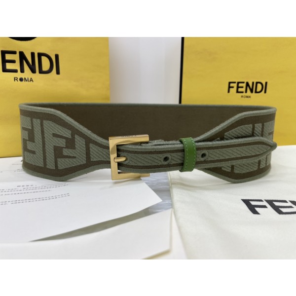 FENDI new embroidery    belt ✌️FF pattern wide belt