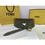 FENDI new embroidery    belt ✌️FF pattern wide belt