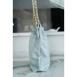 𝗖𝗛𝗔𝗘𝗡𝗟✦23C 22 handbag authentic tail leather haze blue small