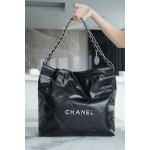 𝗖𝗛𝗔𝗘𝗡𝗟✦ 𝟐𝟐𝗣 Spring/Summer New 𝟐𝟐 Handbag Small Black Silver Buckle➿