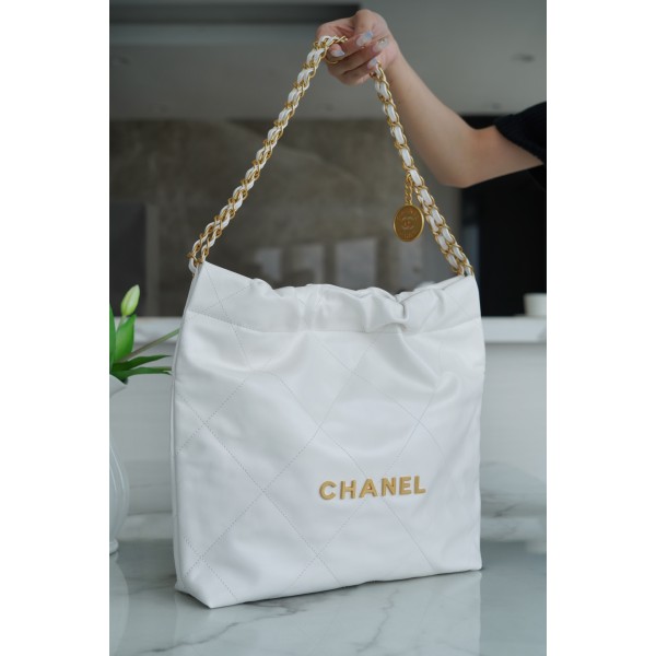 𝗖𝗛𝗔𝗘𝗡𝗟✦ 𝟐𝟐𝗣 Spring/Summer New 𝟐𝟐 Handbag Small White Gold Buckle➿